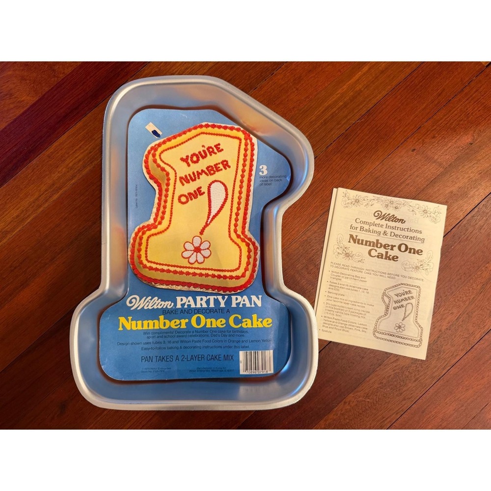 Vintage Wilton‎ Party Pan Number One Cake 1979 Birthday